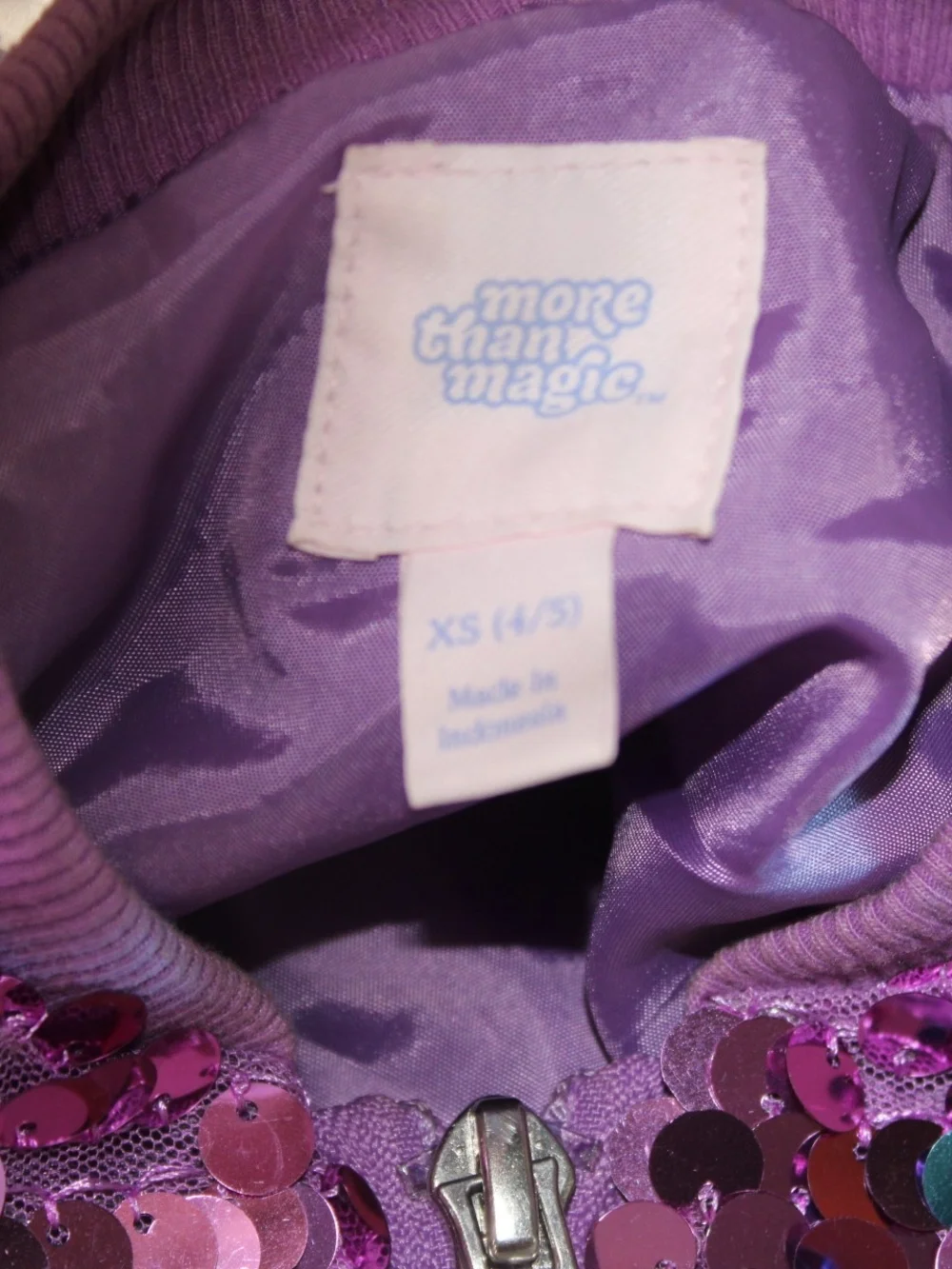 More Than Magic Kids Sequin Zip Cover-Up Jacket in Purple & Teal